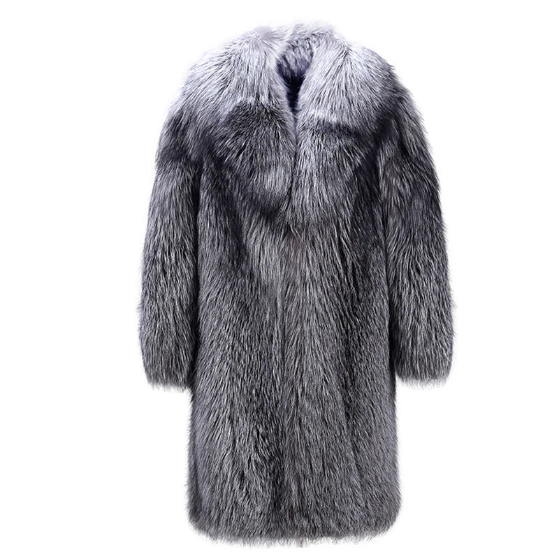 LUZHEN Winter Men Loose Imitation Mink Hair Coat Fashion Faux Fur Fox Long Woolen Overcoat Trend Male Personality Clothes B10223