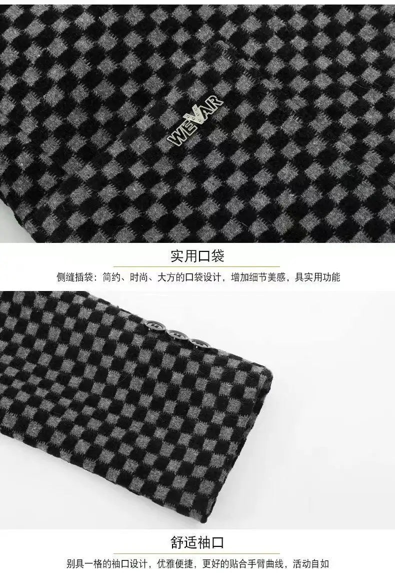 Winter Add Velvet Woolen Suit Jackets Men Thick Warm Wedding Blazers Brand Casual Business Dress Coat Social Office Streetwear