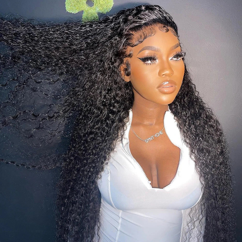 300% High Density Loose Deep Wave 40 46 50 Inch 13x6 13x4 HD Lace Frontal Human Hair Wig Brazilian 360 Full Curly Wigs For Women