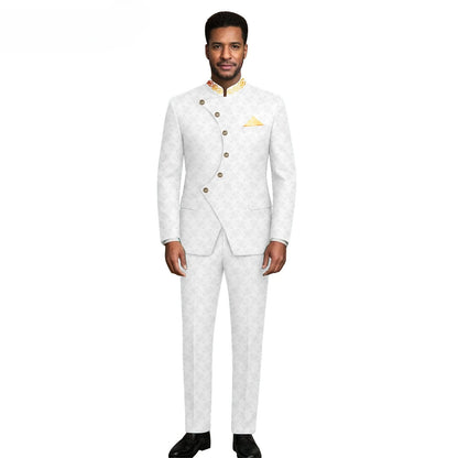 (Jacket +Pants) 2026 New Luxury Elegant Men's Suits 2 Piece Set Fashion Korean Casual Slim Fit Social Groom Wedding Tuxedo
