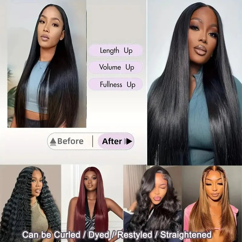 1/3/4 Pcs Bundles 24 26 28 30 Inch Bone Straight Human Hair Bundle Raw Virgin Unprocessed Human Hair Extensions Double Weft