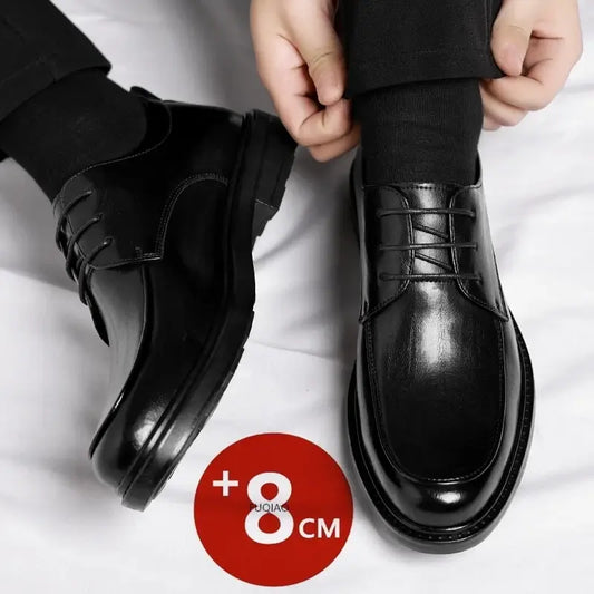 Herren Übergröße Aufzugsschuhe 3/6/8CM Höhenzunahme Formelle Büro Hochzeit Party Kleiderschuhe Erhöhte Schuhe Lässige Leder Oxfords