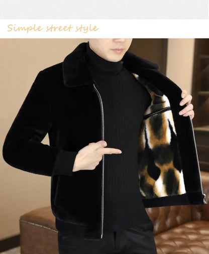 Winter Faux Fur Jacket for Men Thick Warm Fur Integrated Jacket High-quality Casual Business Windbreaker coats men clothing