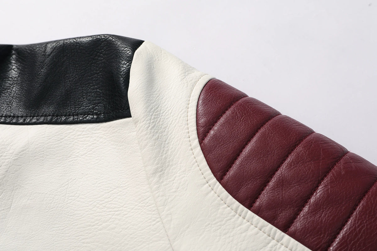 Men's PU Leather Coat Thickened Biker Jacket