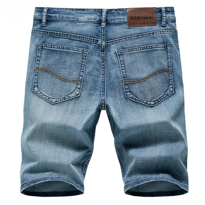 2025 Summer New Men's Denim Shorts Classic Black Blue Thin Section Fashion Slim Business Casual Jeans Shorts Male Brand