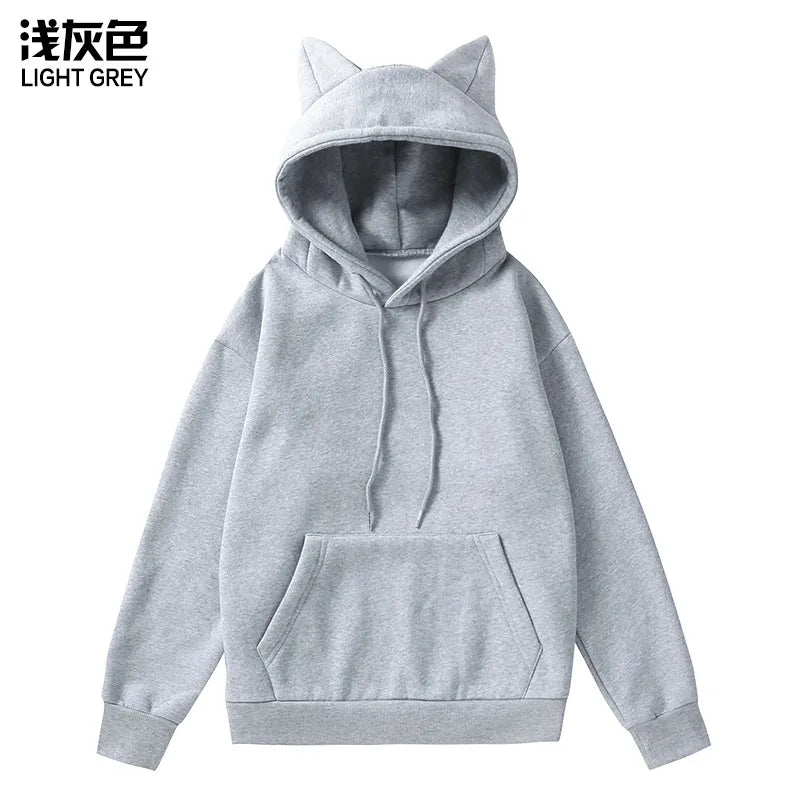 New Winter Men's Hoodie Sweater Pullover South Korea Fashion Men's Cat Ears Cute Japanese Top Personality Sweatshirt Women