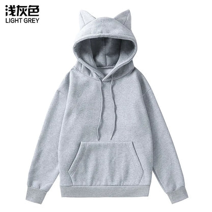 New Winter Men's Hoodie Sweater Pullover South Korea Fashion Men's Cat Ears Cute Japanese Top Personality Sweatshirt Women