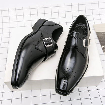 Men's Leather Slip-On Loafers – Casual Dress Shoes