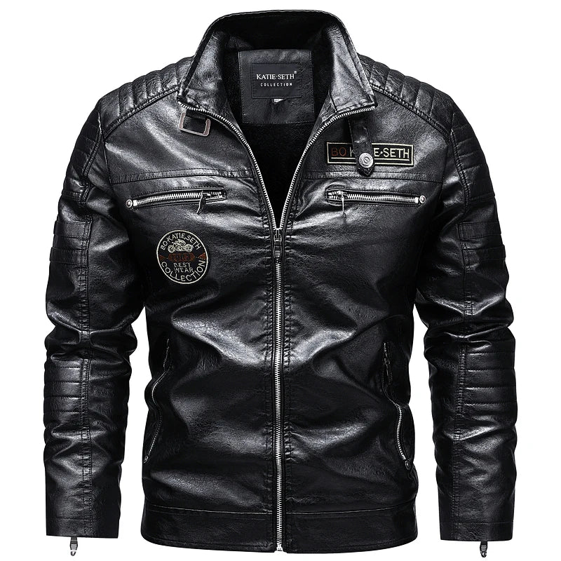 Men's Autumn Winter Men High Quality Fashion Coat Leather Jacket Motorcycle Style Male Casual Jackets For Warm Overcoat US Size