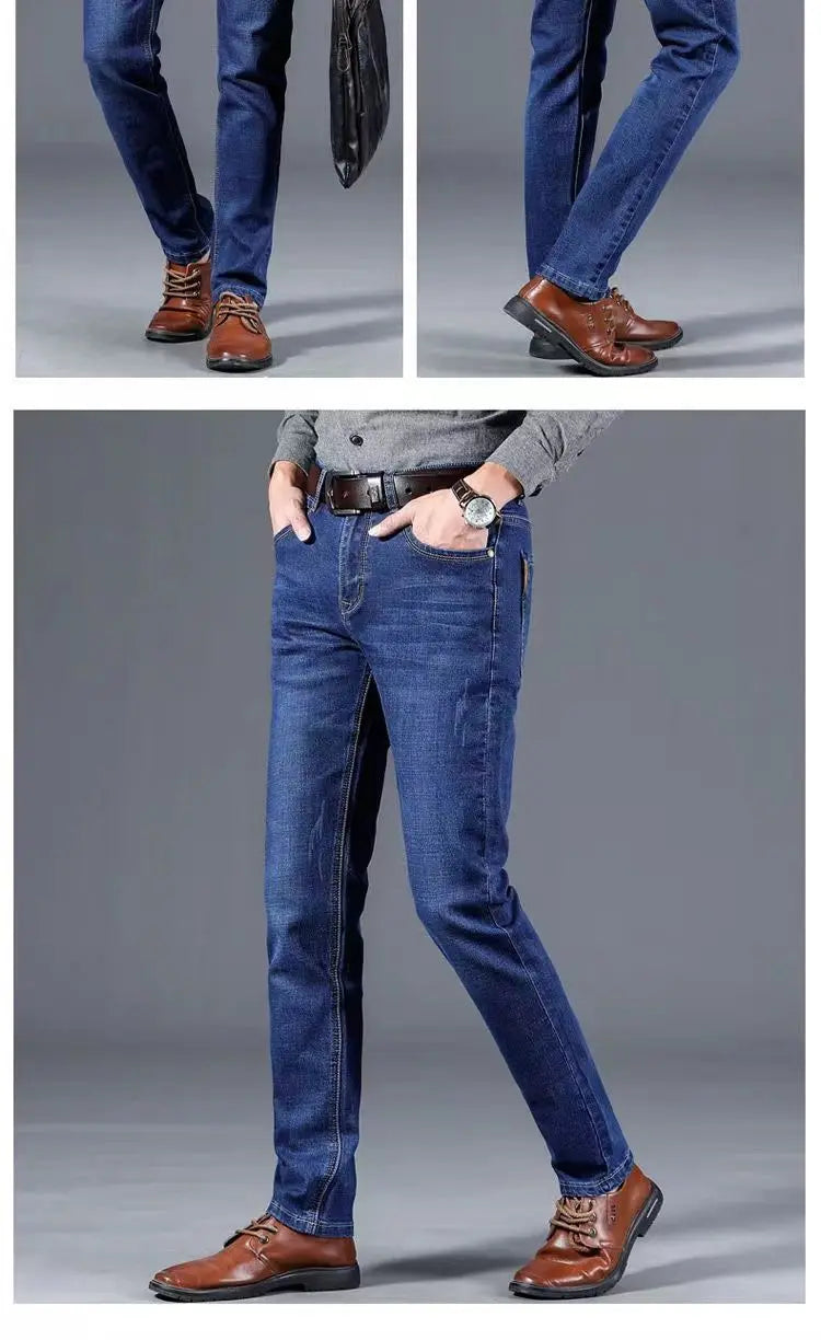 New Fashion Spring Autumn Men's Stretch Slim Jeans Casual Denim Luxury Clothing Men Designer Jeans Designer Clothes Cowboy Pants