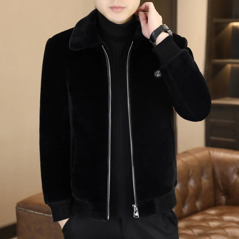Winter Faux Fur Jacket for Men Thick Warm Fur Integrated Jacket High-quality Casual Business Windbreaker coats men clothing