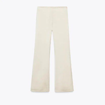 Elegant Tube Tops Women's Trouser Suits Backless Top Wide Leg Pants  Spring Summer High Street Fashion 2 Pieces Set Women