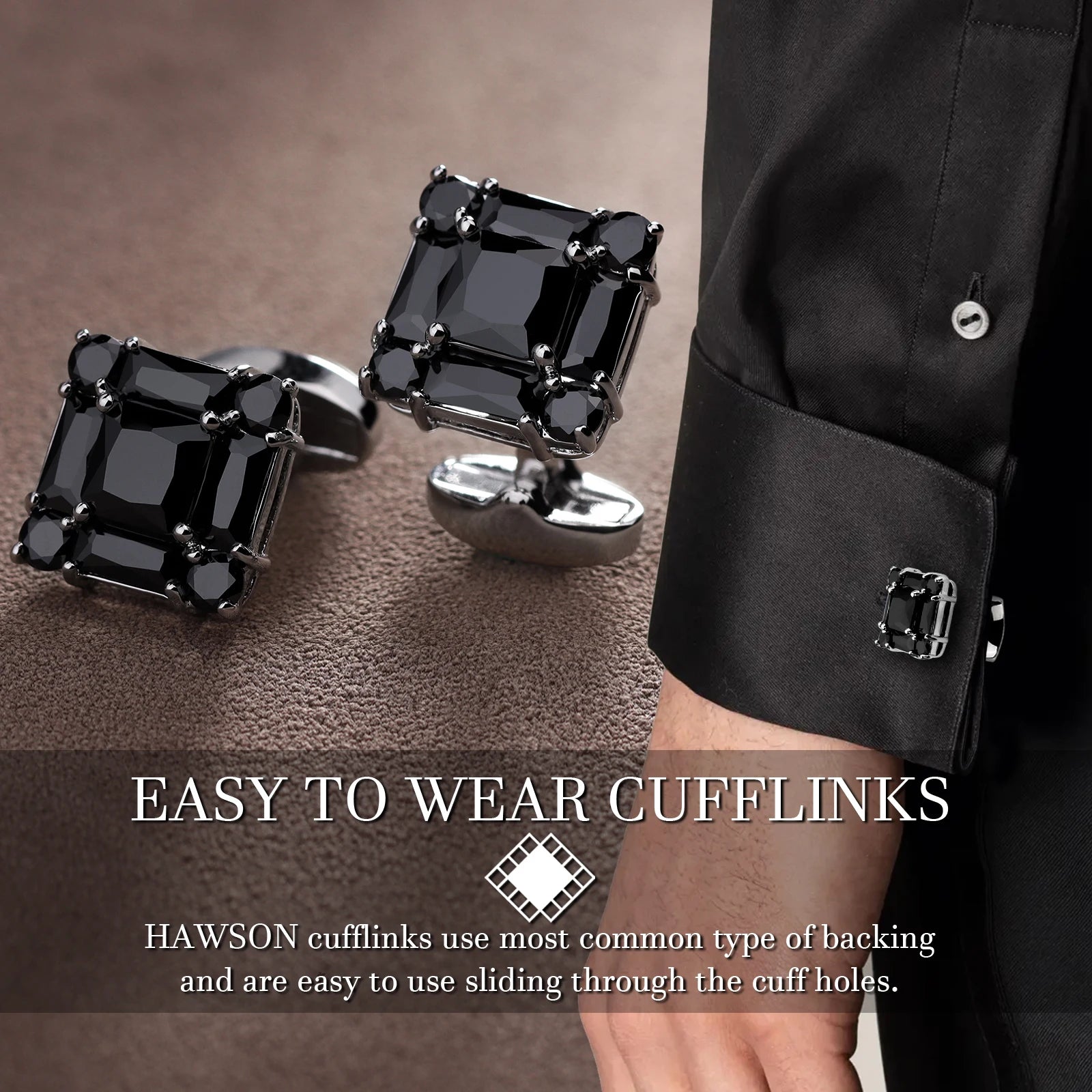 Trendy Cutting Zircon Cufflinks for Men High Quality Men's Clothing Accessories Everlasting Shine Jewelry Best Gifts for Wedding