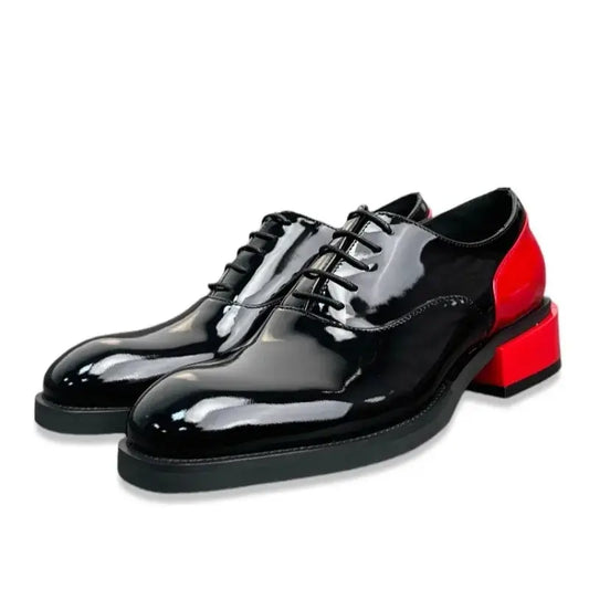 New Design Men Derby Shoes Genuine Leather Lace-up Casual Business Formal Shoes Cowhide Patchwork Fashion Party Wedding Shoes