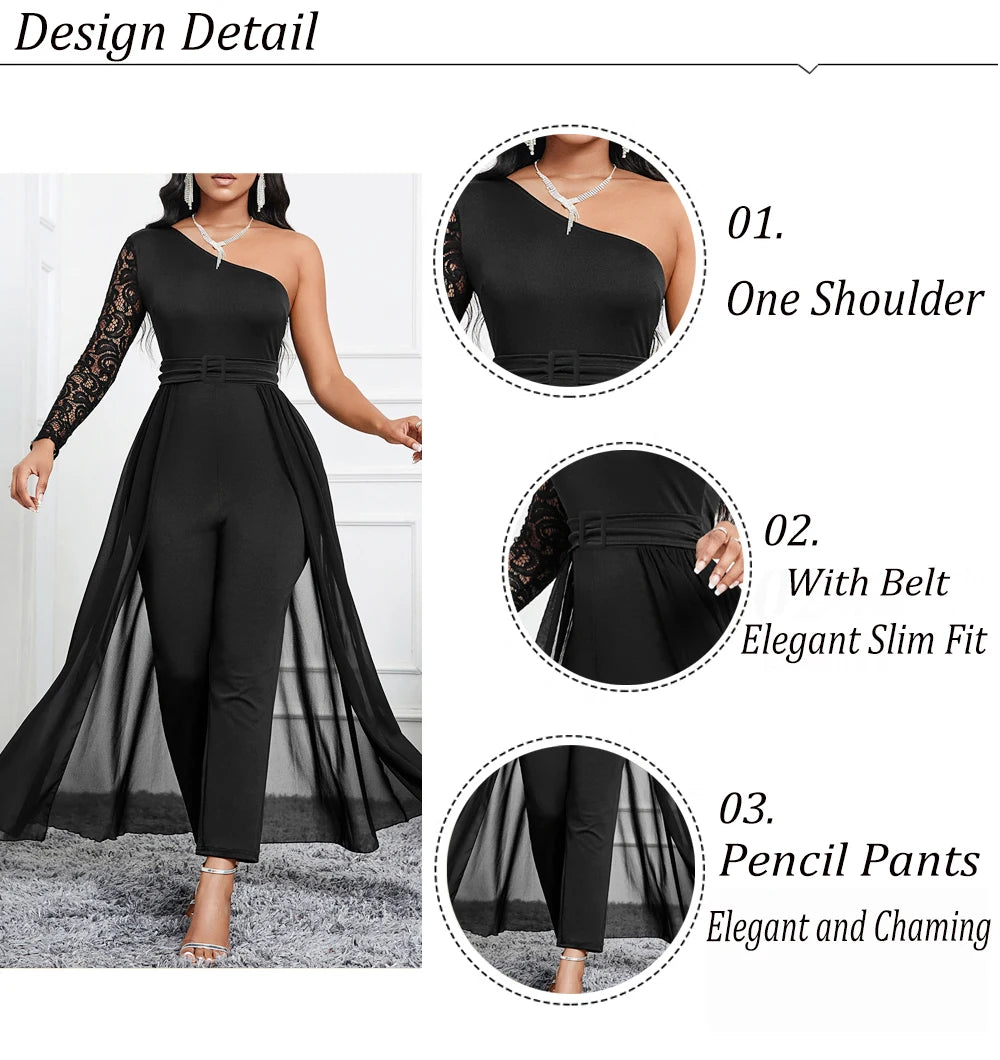 VITRCHP 2024 Summer Women's Sexy Round Neck Mesh Sleeveless Jumpsuit with Belt New Fashion Rompers Womens Jumpsuit