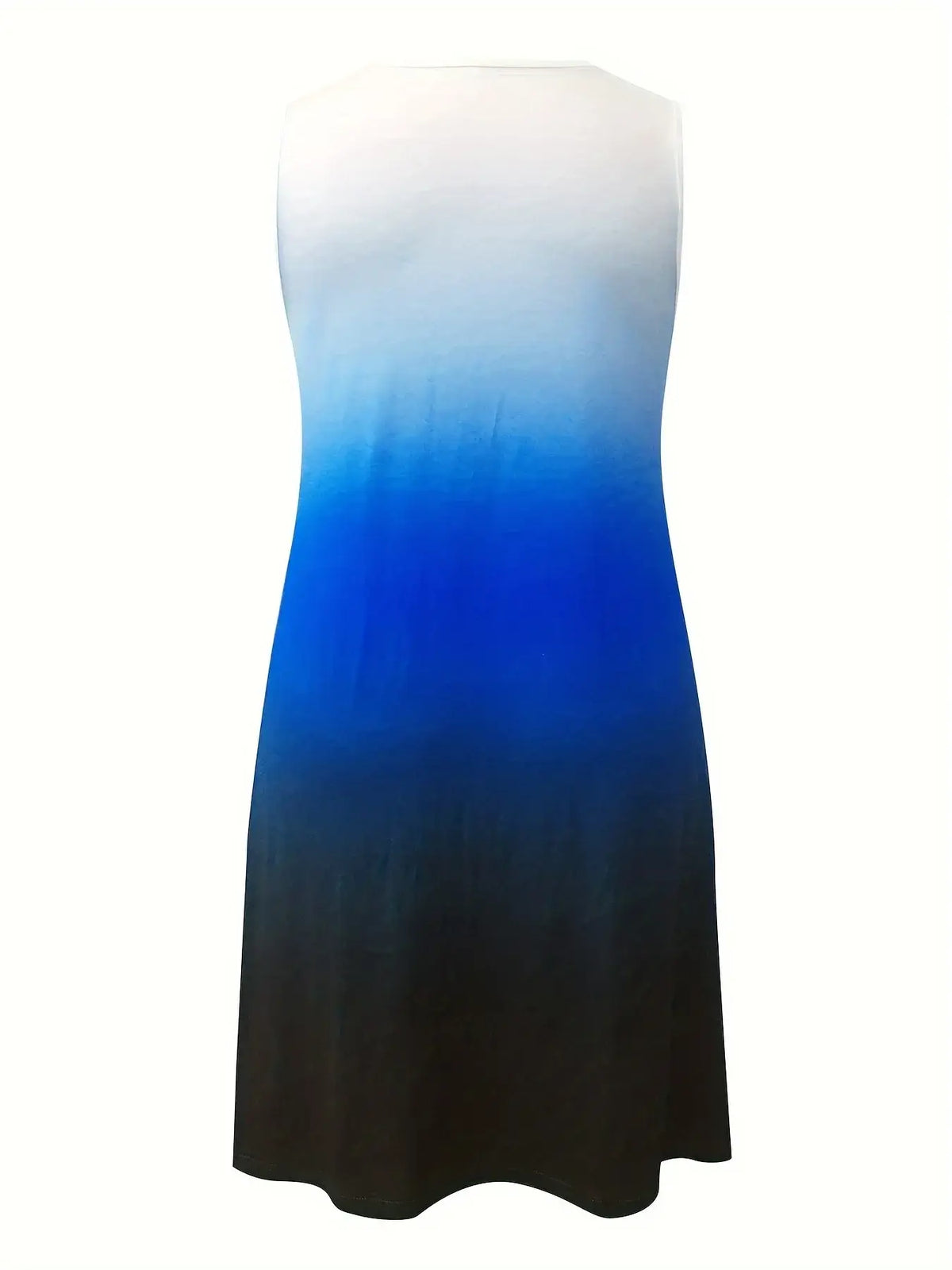 Plus Size Gradient Color Print Dress Vacation V Neck Tank Dress For Spring & Summer Women's Plus Size Clothing Sleeveless Dress