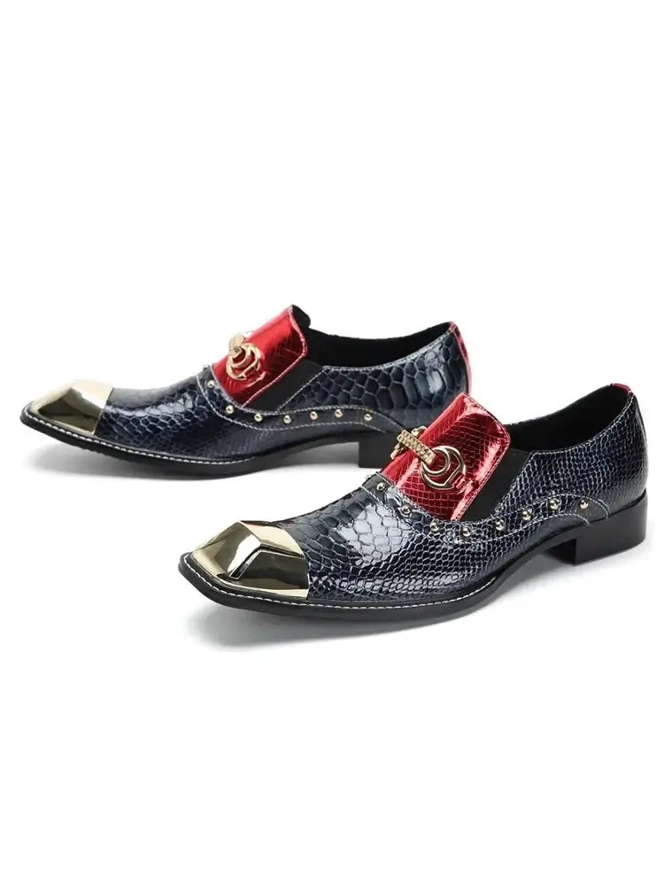 Luxuriöse Herrenschuhe Designer wie Schlangenmuster Abendschuhe Herren Gentleman Slipper Oxfords Echtleder Schuhe für Männer Mode