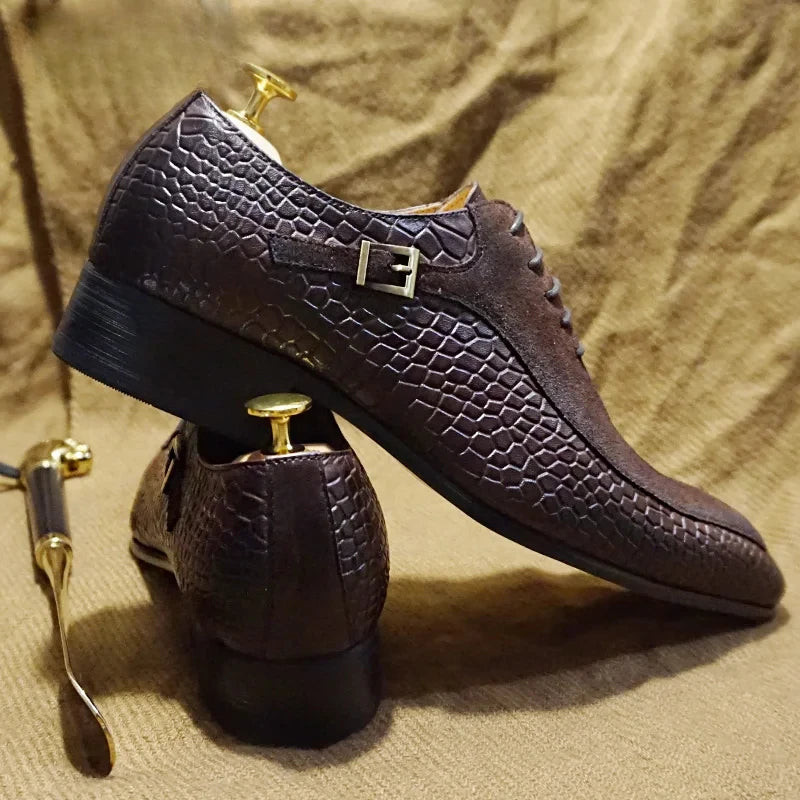 Italienische handgefertigte Herren Oxford-Schuhe Echtes Kalbsleder Schwarz Braun Klassische Brogue Business Hochzeitsschuhe Für Herren 2026 Neu