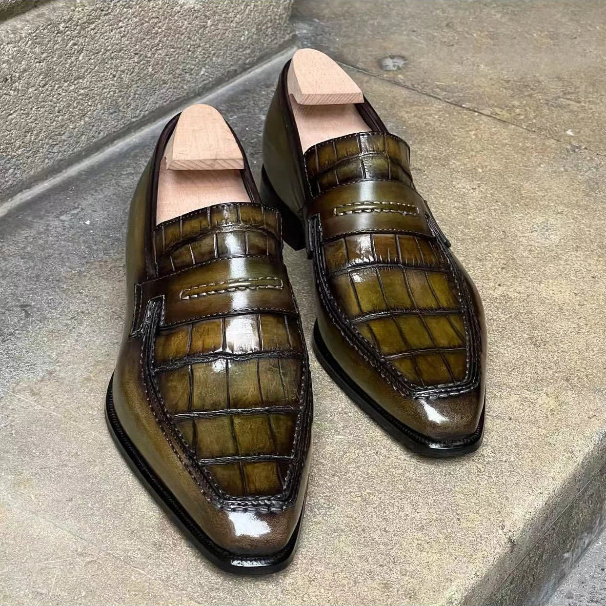 kexima new men dress sheos male crocodile shoes male loafers male shoes weding business shoes