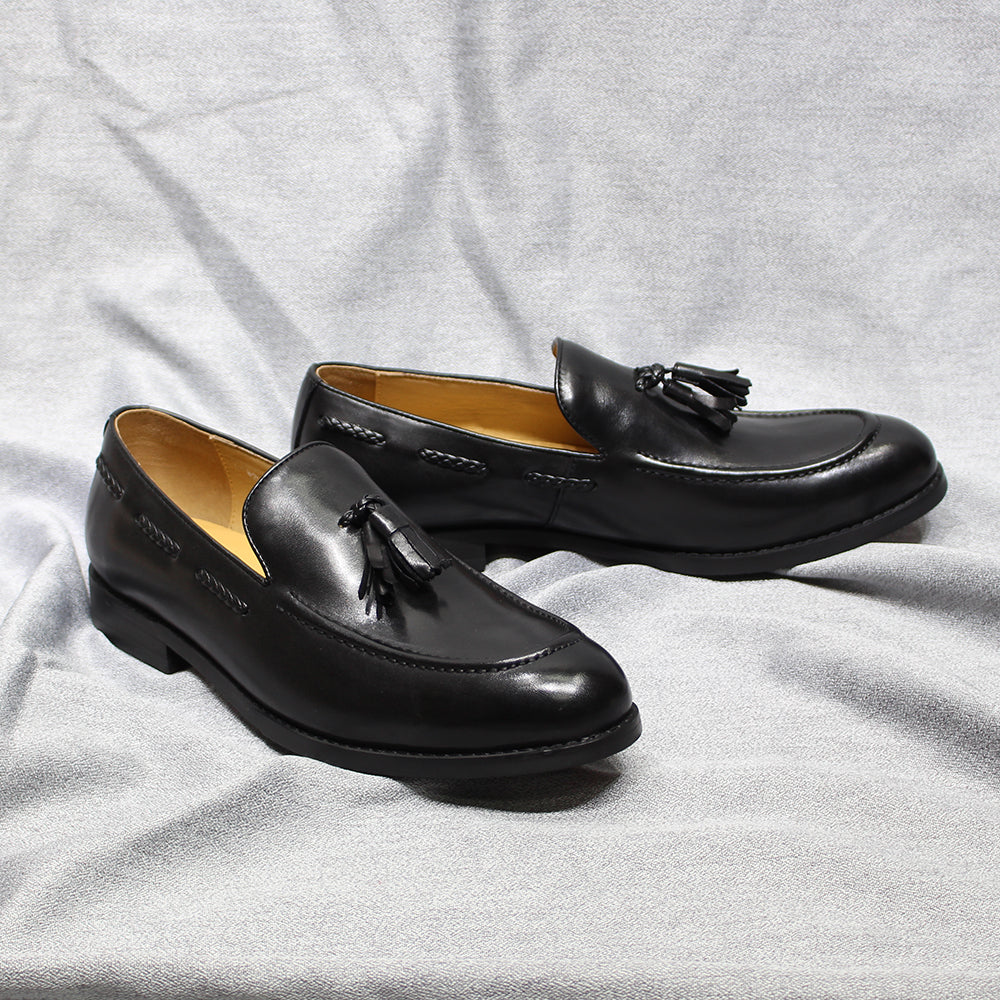 Herren Loafer im italienischen Stil Quaste Echtes Rindsleder Bequem zum Hineinschlüpfen Hochzeit Party Büro Anzugschuhe für Herren Freizeitschuhe