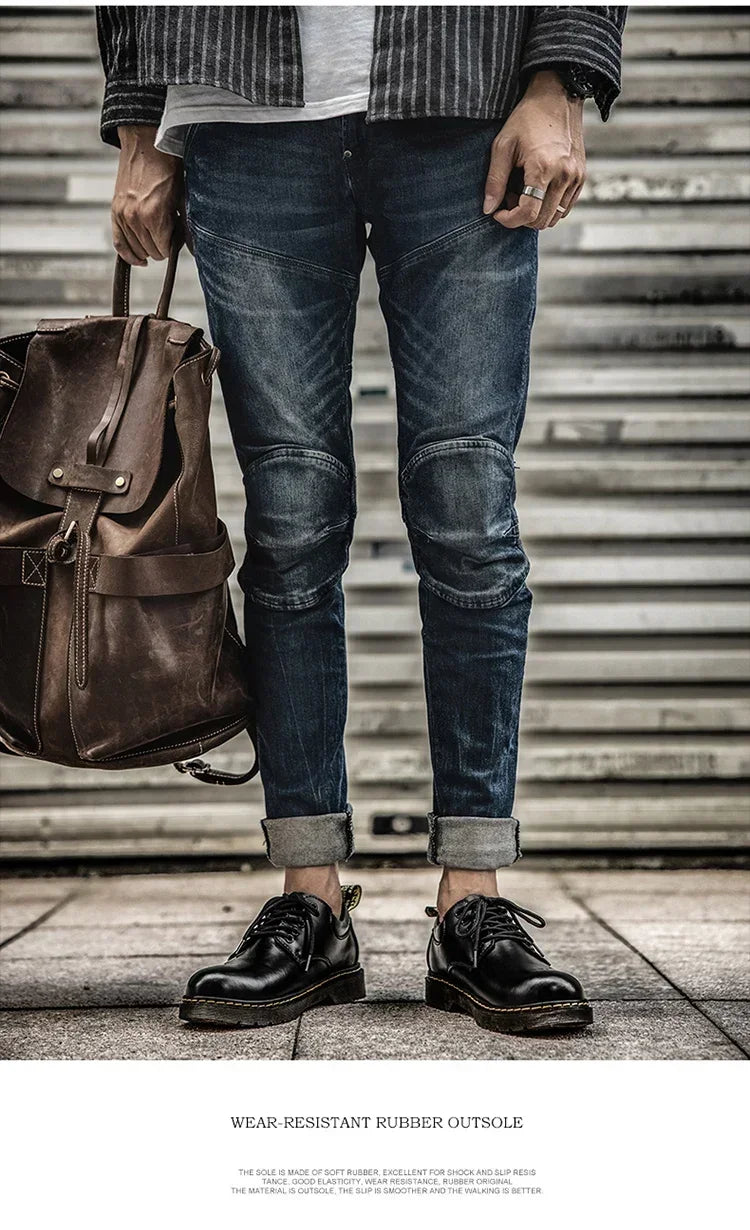 Fashion Comfortable Round Toe Walking Elegant Shoes Spring Shoes Men Genuine Leather Casual Outdoor Wear-Resistant Work Shoes