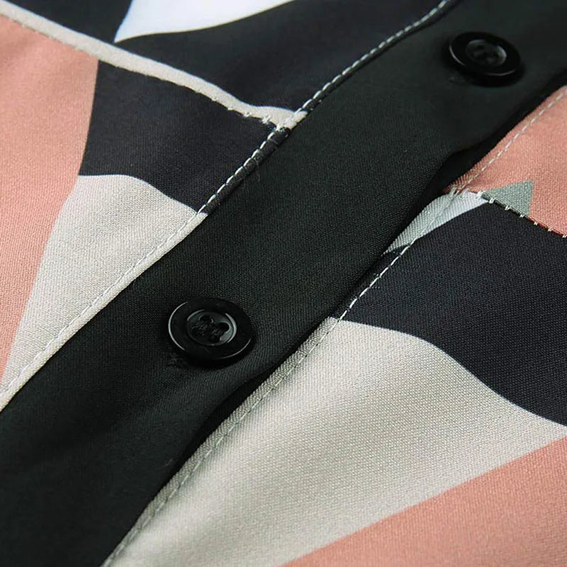 2024 Women's Autumn New Fashion and Elegant Commuter Print V-neck Lace up Long Sleeve Slim Fit Mid length Dress