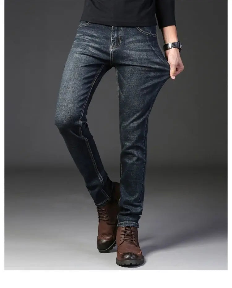 New Fashion Spring Autumn Men's Stretch Slim Jeans Casual Denim Luxury Clothing Men Designer Jeans Designer Clothes Cowboy Pants