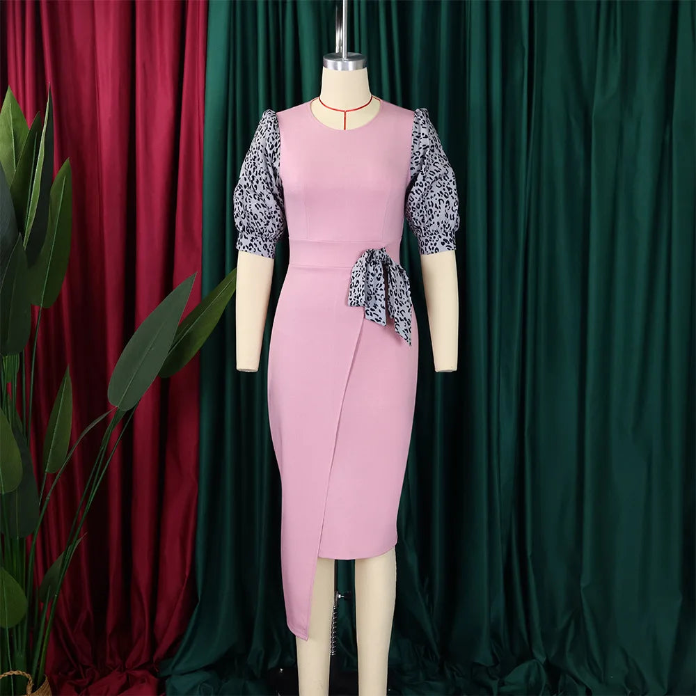 FairyShely 2025 Short Sleeve Patchwork Plus Size Dress Women Large Bodycon Big Dresses Lady Summer Party Tight Curvy Dress