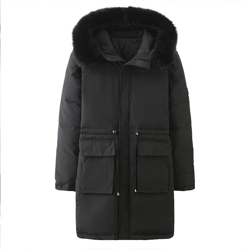 New Arrival Fashion Men Super Large Down Jacket Long Fur Collar Hooded Thicker, Warmer Coat Plus Size M-9XL 10XL 11XL 12X L13XL