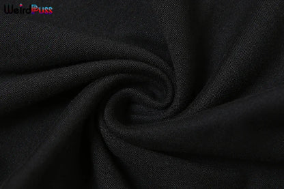 Weird Puss  Autumn Women 2 Piece Set Casual Tracksuit Zipper Thin Drawstring Jacket+Leggings Matching Streetwear Sporty Suit