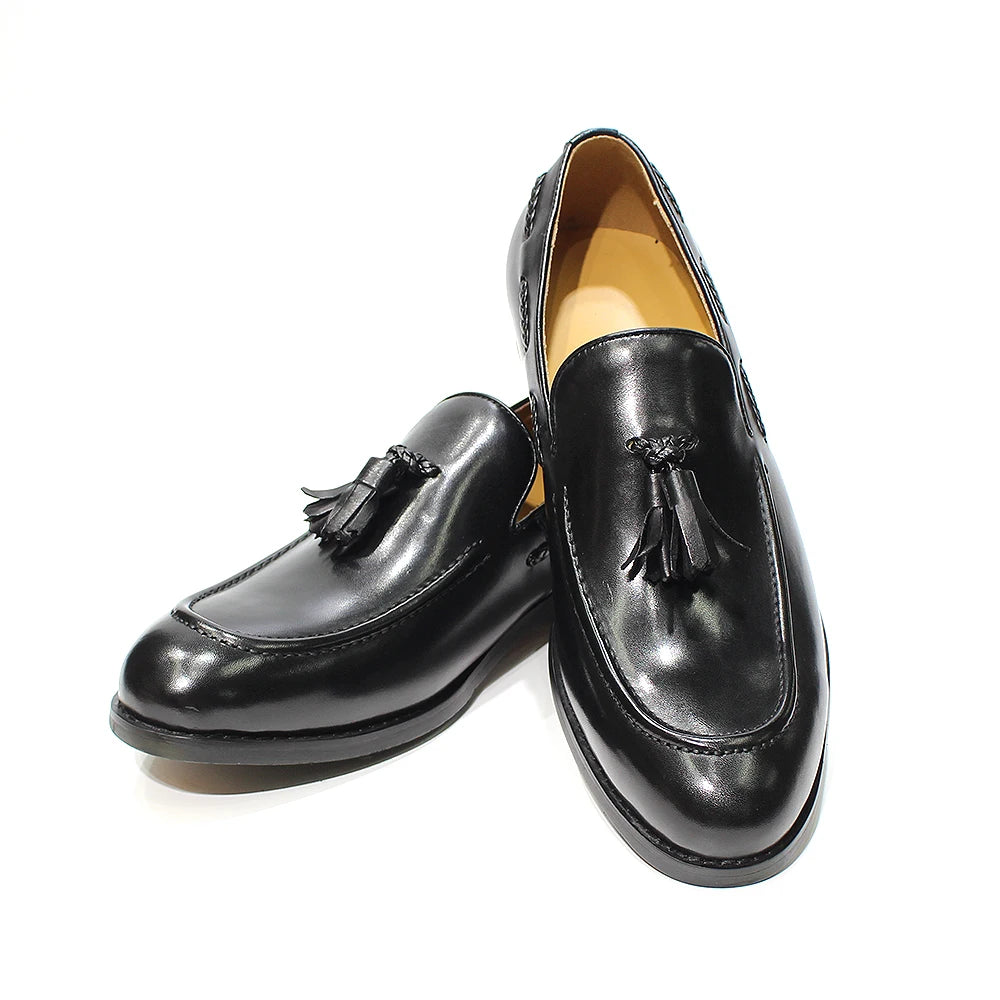 Herren Loafer im italienischen Stil Quaste Echtes Rindsleder Bequem zum Hineinschlüpfen Hochzeit Party Büro Anzugschuhe für Herren Freizeitschuhe
