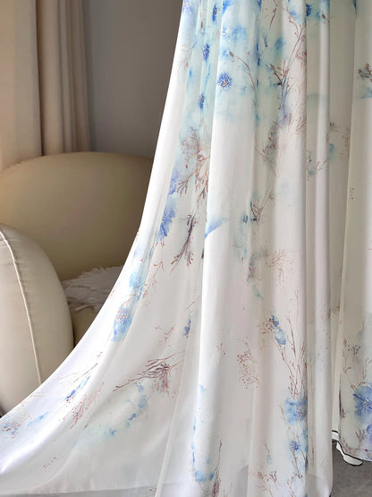 Fashion Floral Print Patchwork Bohemian Dress Woman  Sexy V Neck Hollow Long Dresses Long Sleeve  Puff Loose Maxi Dress