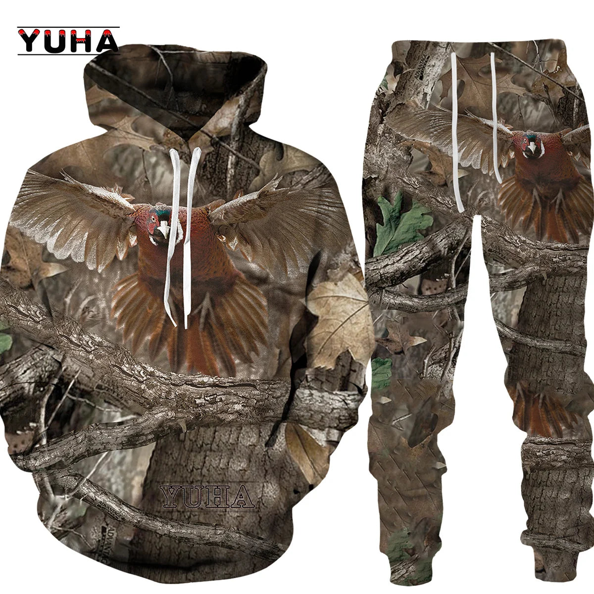 Casual Camouflage Hunting Animal Wild Wolf /fox  3D Hoodie Sweatshirt / Men's Tracksuit 2 Piece Set Sportwear Men Clothing Suit