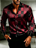 New Colorful Fluid Art Printed Men's Long Sleeve Shirt Trendy Brand Personalized Casual Slimming Shirt