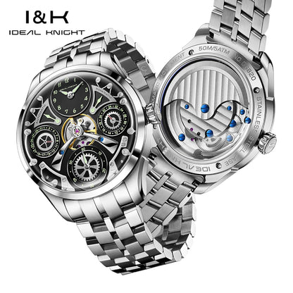 IDEAL KNIGHT 6820 Watches For Man High Quality Tourbillon 50M Waterproof Mechanical Watch 316 Stainless Steel Luxury Man Gifts