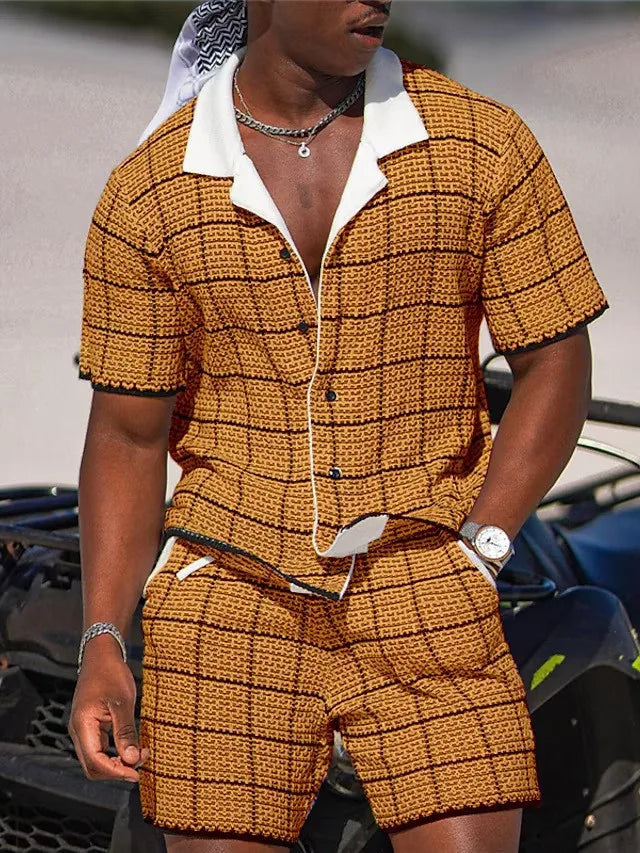 Hawaiian Vacation Suits Men's Summer Lapel Short Sleeve Shirt Shorts 2-piece Sets Fashion Streetwear Male 3D Print Casual Outfit
