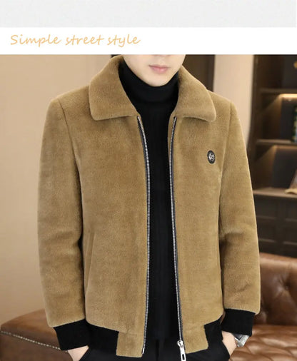 Winter Faux Fur Jacket for Men Thick Warm Fur Integrated Jacket High-quality Casual Business Windbreaker coats men clothing