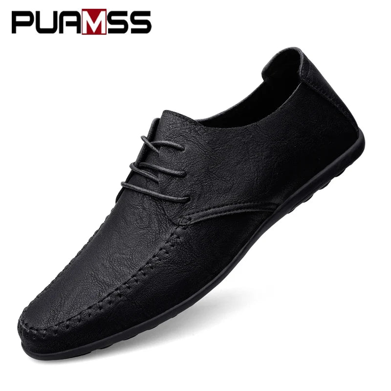 Leder Herrenschuhe Mode Formelle Herrenschuhe Mokassins Italienische Atmungsaktive Herren Loafer Schwarz Übergröße 38-47