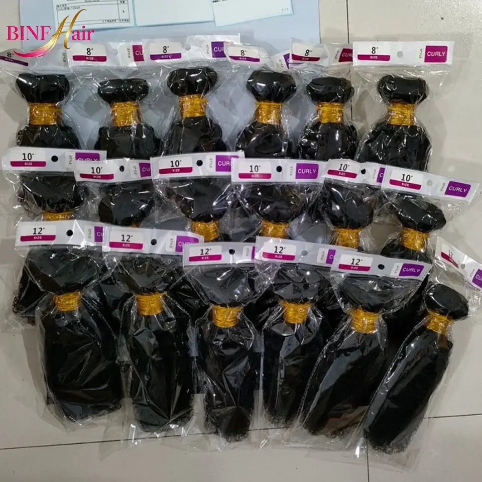 Kinky Curly Bundles Echthaar 28 30 Zoll 2 3 4 Bundles Unbearbeitetes Virgin Burmesisches Afro Lockiges Haar 4c Curls Echthaar Double Weft Haarverlängerung