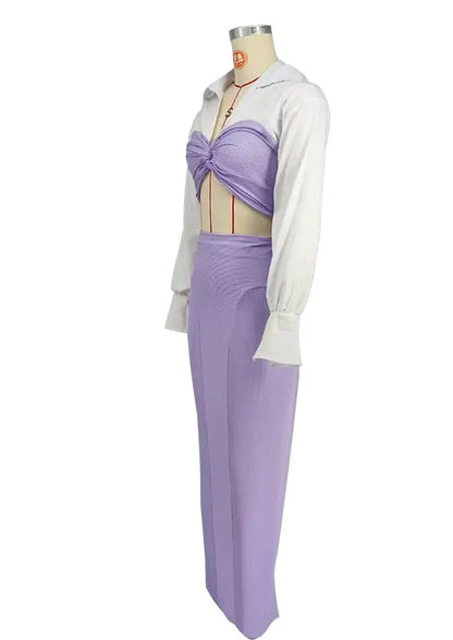 CM.YAYA Womens Two 2 Piece Sets Full Sleeve Shirt and Split Long Skirt Suit  Fall Streetwear Sexy Night Club Party Outfits