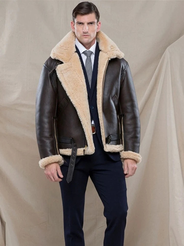 2022 Winter Men's Leather Jacket Bomber Jacket Warm Casual Motorcycle PU Leather Coat High Quality Imitation Leather Windbreaker