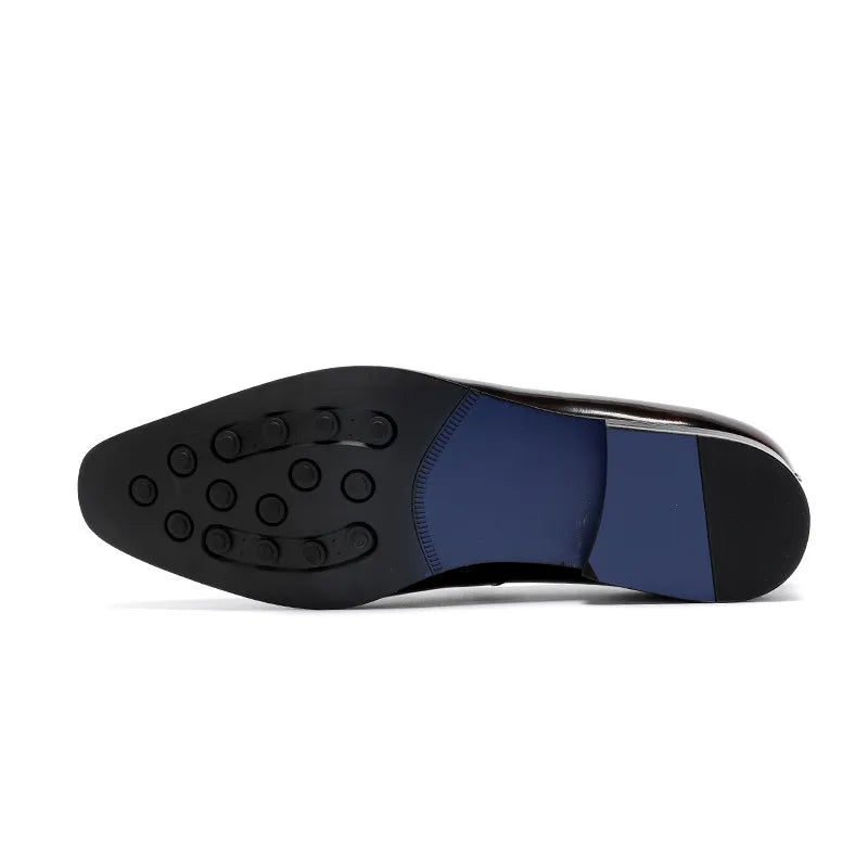 Britischer Stil Echtes Leder Herren Mokassins Atmungsaktive Quasten Slip-On-Abendschuhe Glänzende Business-Freizeit-Lederschuhe für den Sommer