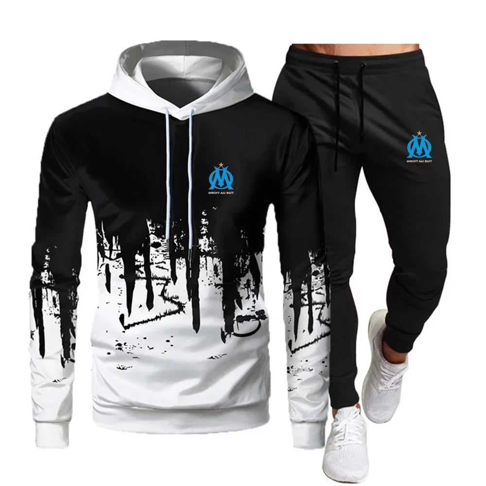 Men's Autumn and Winter Sweaters, Hooded Pullover Set, Warm Clothing, Fitness Jogging Suit, New Casual Set, 2023 Fashion