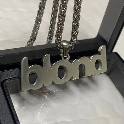 Hip Hop Stainless Steel Letter Necklace Titanium Steel Fashion Men's and Women's Sweater Chain Jewelry Accessories Collection