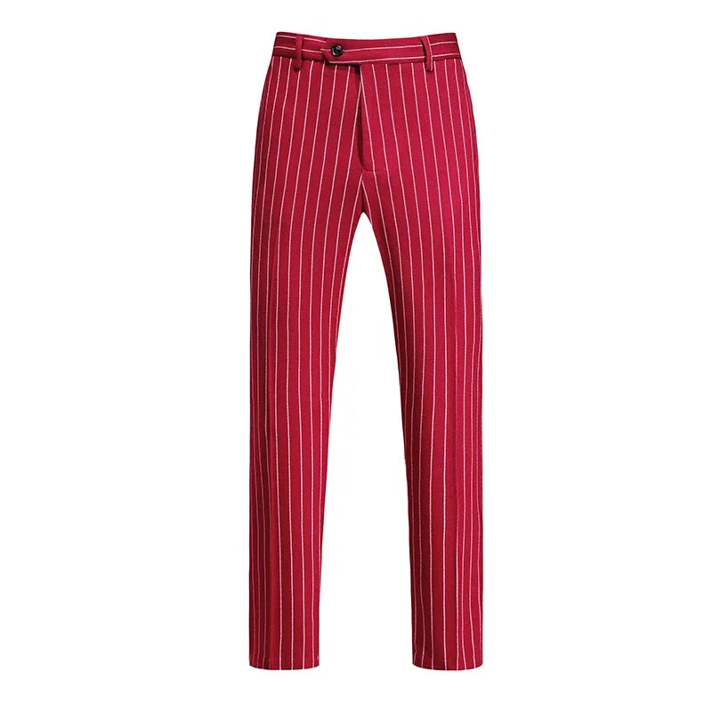 New Autumn Men's Asian Size Slim Fit Suit Pants, Black White Plaid Pant, Red Blue Vertical Striped Trousers. M-5XL 6XL