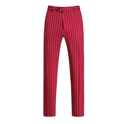 New Autumn Men's Asian Size Slim Fit Suit Pants, Black White Plaid Pant, Red Blue Vertical Striped Trousers. M-5XL 6XL