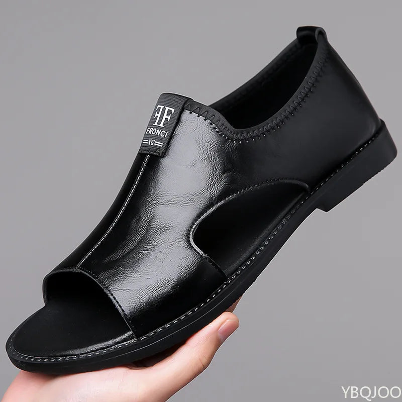 Roman Sandals Summer new Men's Shoes Casual anti-skid driving leather shoes Breathable trendy soft soled Male sandals Homme
