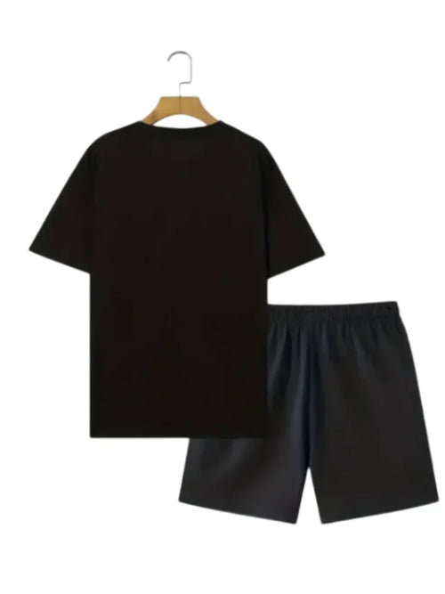 2024 New Crew Neck Short Sleeve T-shirt Fashion Shorts Set 3D Lion Print Short Sleeve Shorts 2-piece Men's Summer Sports Set