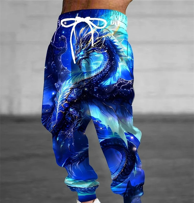 2026 Fashion Cool Limited Edition Five Claw Golden Dragon Texture 3D Printed Loose Outdoor Hip Hop Street Casual Sports Pants