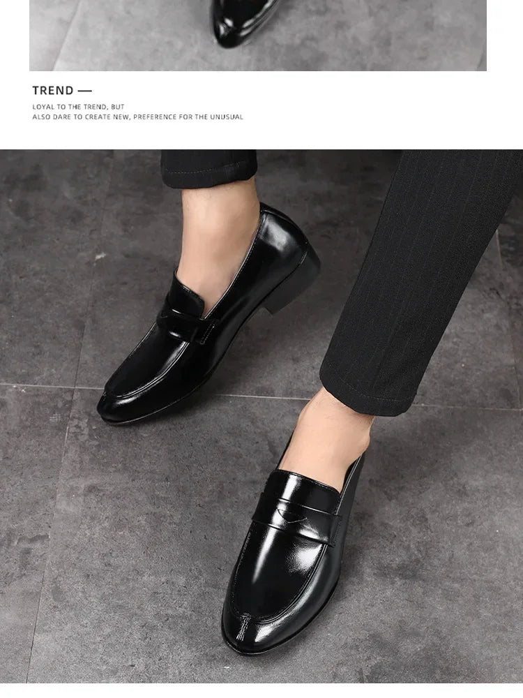 Men Leather Shoes New British Business Dress Shoes Fashion Pointed Social Shoes Casual Shoes Zapatos Hombres